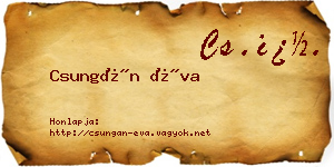 Csungán Éva névjegykártya